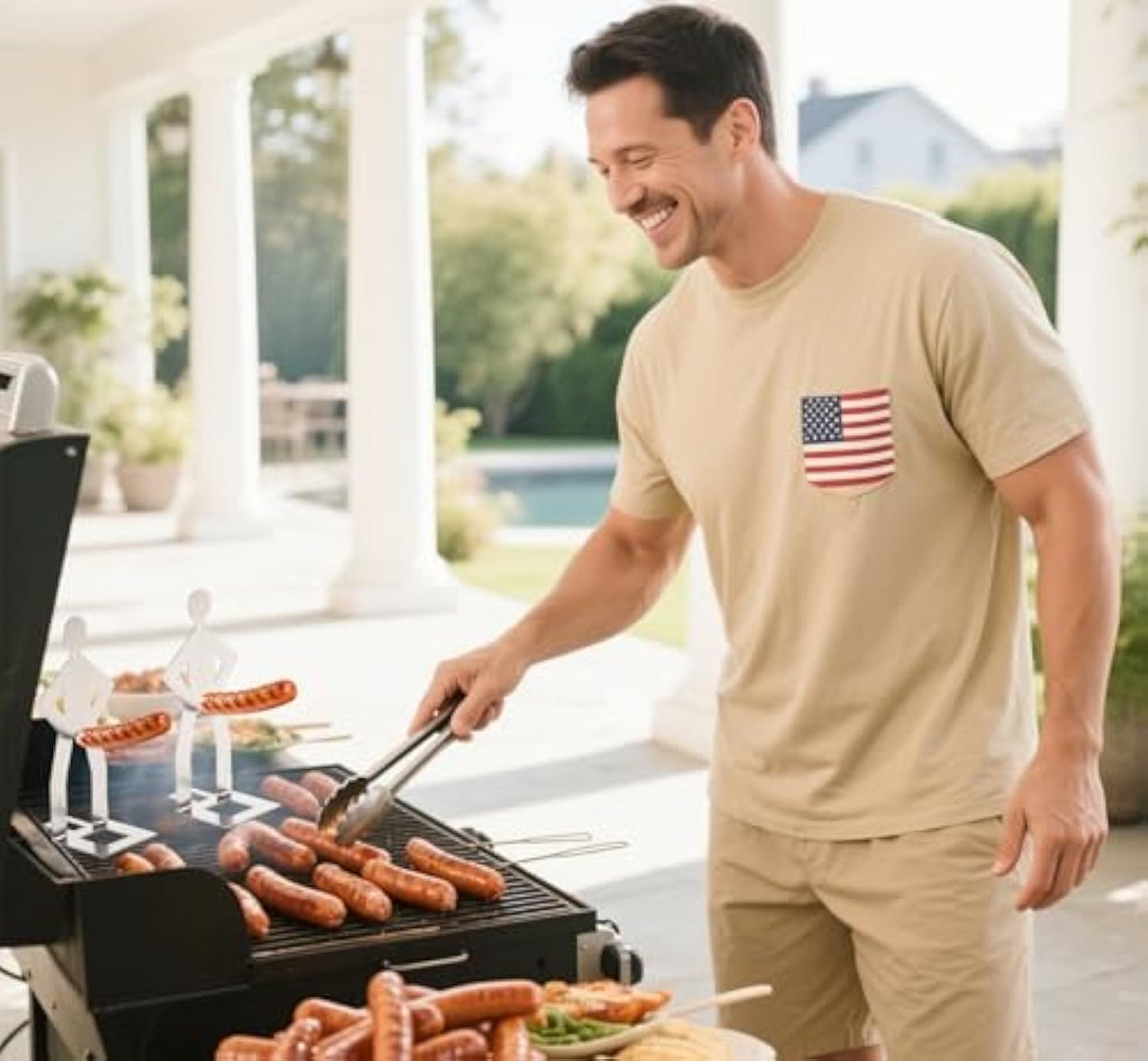 4 PCS Fun Hot Dog Rack and Sausage Rack - Portable and Reusable