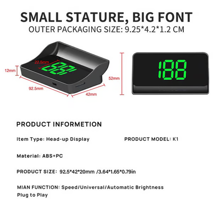 🚗 Head-Up Display Car GPS Digital Speedometer – HUD for Cars, Trucks & Motorcycles