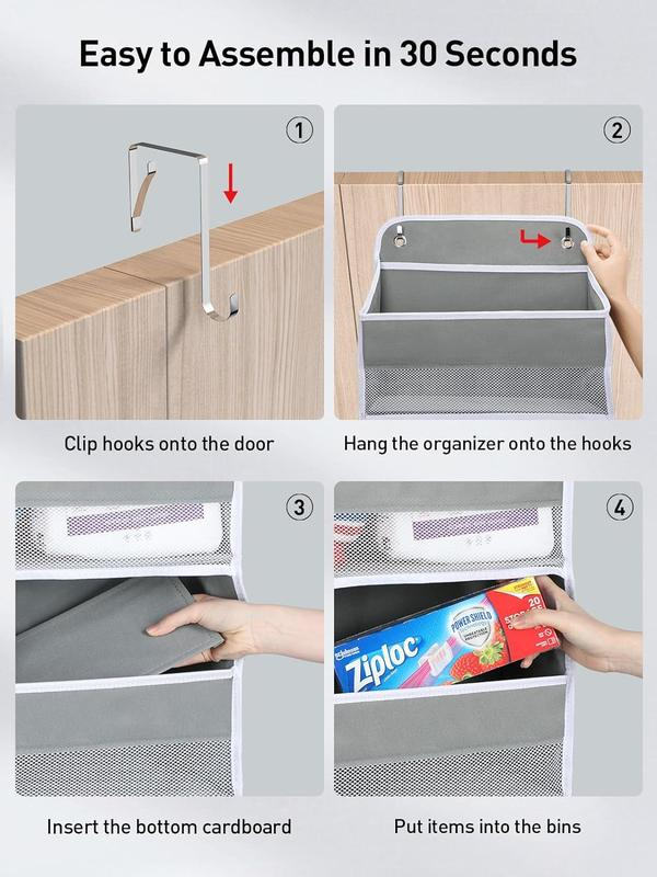 Over-the-Door Organizer | Hanging Storage Bag for Bedroom/Bathroom/Apartments/Dorms | Premium Non-Woven | No Tools | Back to School Must Hav