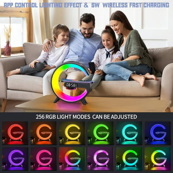🎁Last Day Sale 49% OFF🔥Multifunctional Bluetooth Speaker-Colorful Atmosphere Light Wireless Charging and Clock All-in-one Machine