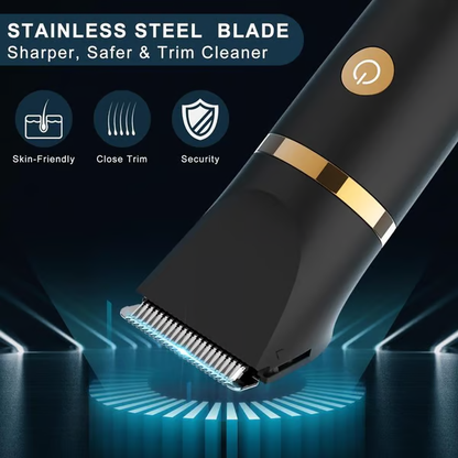 💥 3 in 1 Electric Body Hair Trimmer for Men，Cordless Groin Hair Clipper for Men, Waterproof Electric Shaver