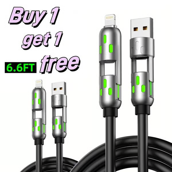 🔥Buy 1 Get 1 Free🔥6.6ft 4-in-1 USB Charging Cable fast charging MAX 60W